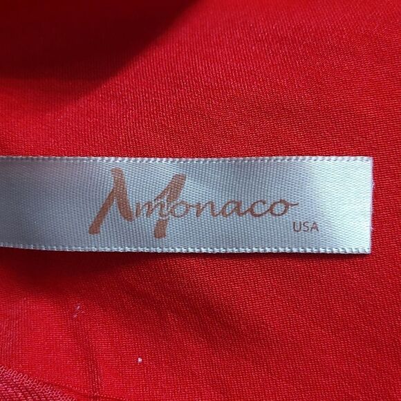 Monaco red one shoulder fitted sexy little red mini dress Sz L - Picture 5 of 6